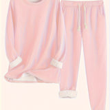 Women's Two-Piece Lounge Set - Soft & Breathable | Autumn - Pink