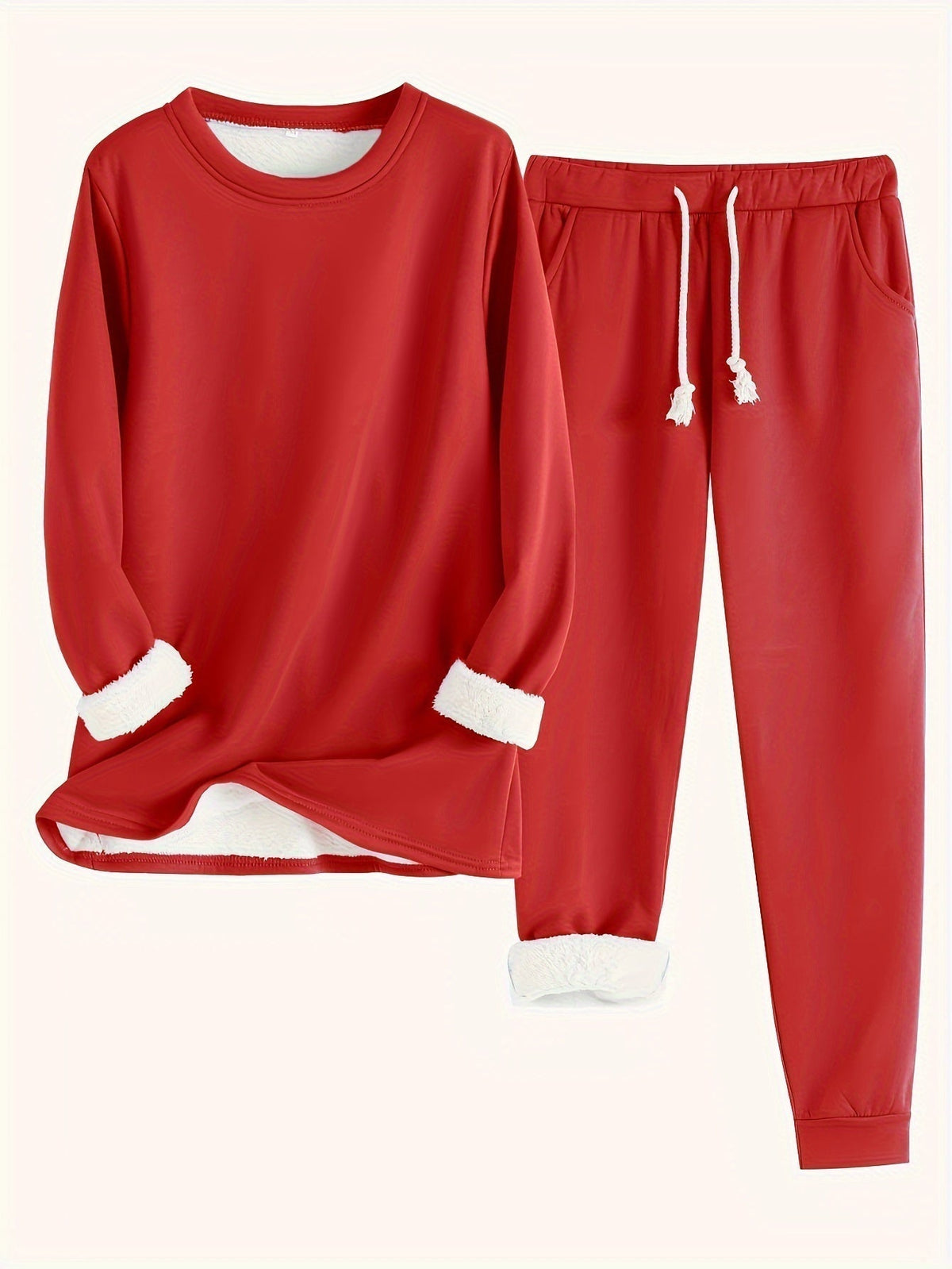 Women's Two-Piece Lounge Set - Soft & Breathable | Autumn - Red