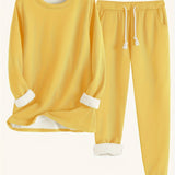 Women's Two-Piece Lounge Set - Soft & Breathable | Autumn - Yellow