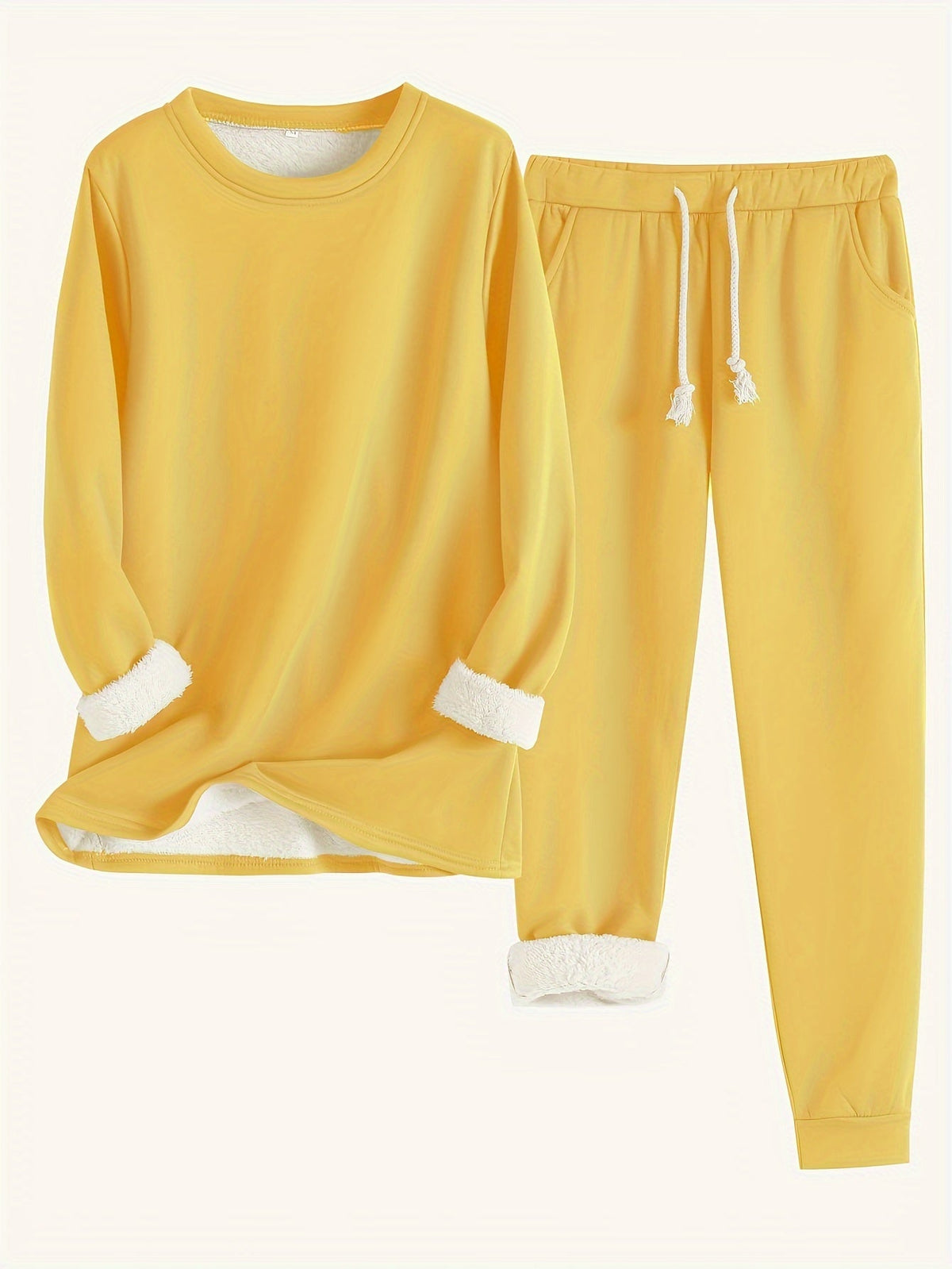 Women's Two-Piece Lounge Set - Soft & Breathable | Autumn - Yellow