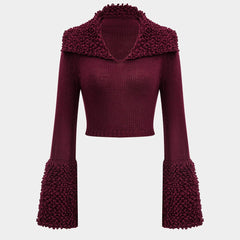 Women's Two-Piece Set | Knit Co-Ord | Burgundy | Winter