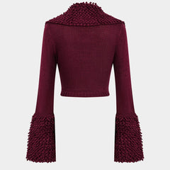 Women's Two-Piece Set | Knit Co-Ord | Burgundy | Winter