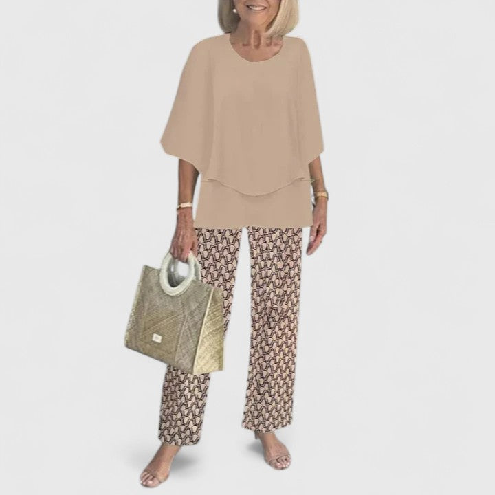 Women's Two-Piece Set - Relaxed Elegance | Spring - Beige