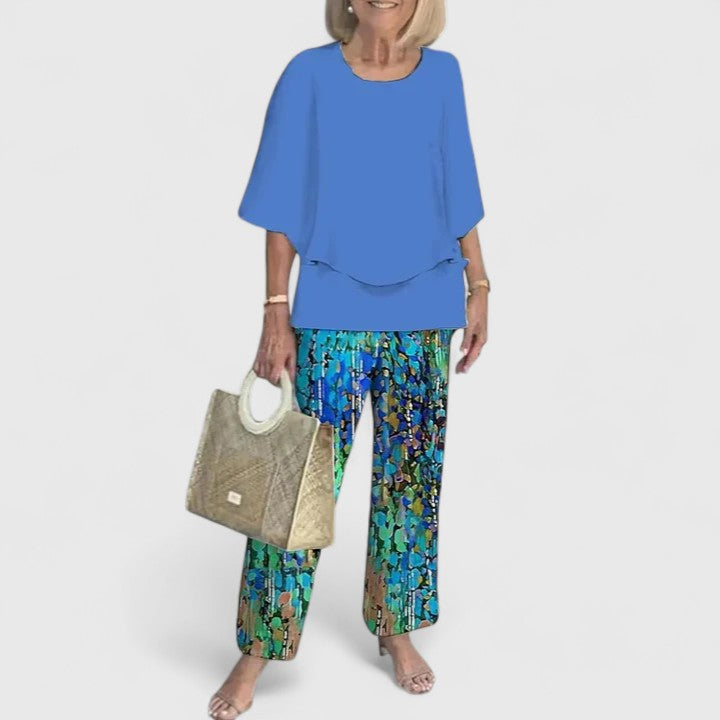 Women's Two-Piece Set - Relaxed Elegance | Spring - Blue