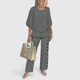 Women's Two-Piece Set - Relaxed Elegance | Spring - Grey
