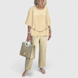 Women's Two-Piece Set - Relaxed Elegance | Spring - Navy