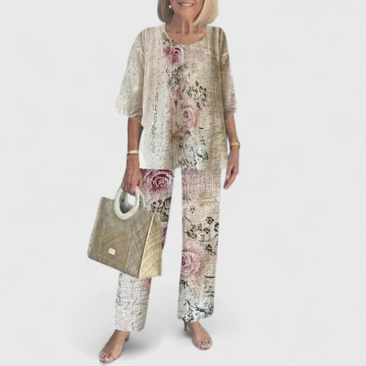 Women's Two-Piece Set - Relaxed Elegance | Spring - Red