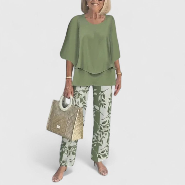 Women's Two-Piece Set - Relaxed Elegance | Spring - Stone
