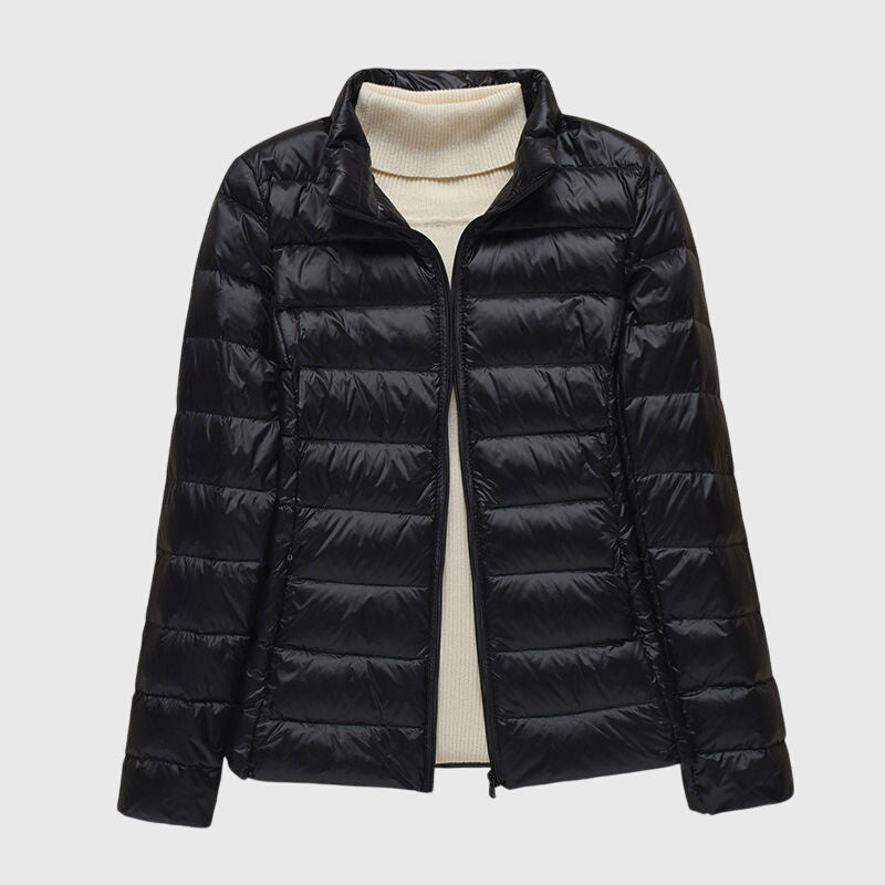 Women's Ultra-Light Quilted Jacket - Windproof Design | Winter - Black 2