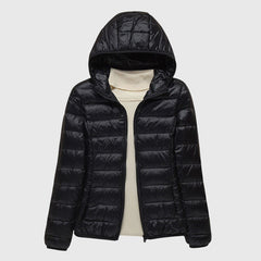 Women's Ultra-Light Quilted Jacket - Windproof Design | Winter - Black