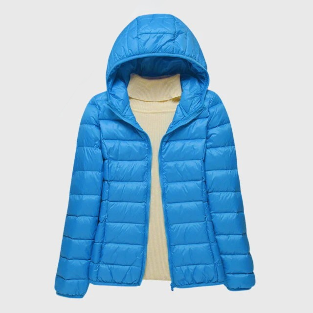 Women's Ultra-Light Quilted Jacket - Windproof Design | Winter - Blue