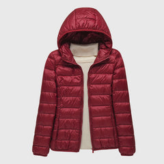 Women's Ultra-Light Quilted Jacket - Windproof Design | Winter - Burgundy