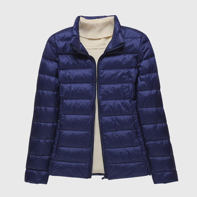Women's Ultra-Light Quilted Jacket - Windproof Design | Winter - Dark Blue 2