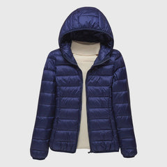 Women's Ultra-Light Quilted Jacket - Windproof Design | Winter - Dark Blue