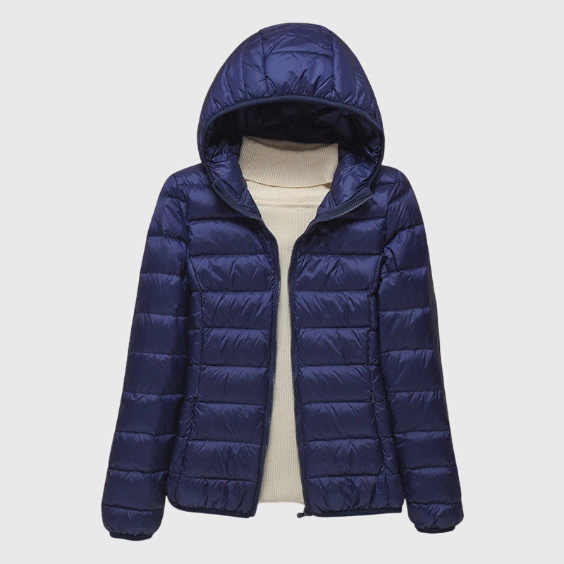 Women's Ultra-Light Quilted Jacket - Windproof Design | Winter - Dark Blue