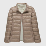 Women's Ultra-Light Quilted Jacket - Windproof Design | Winter - Khaki 2