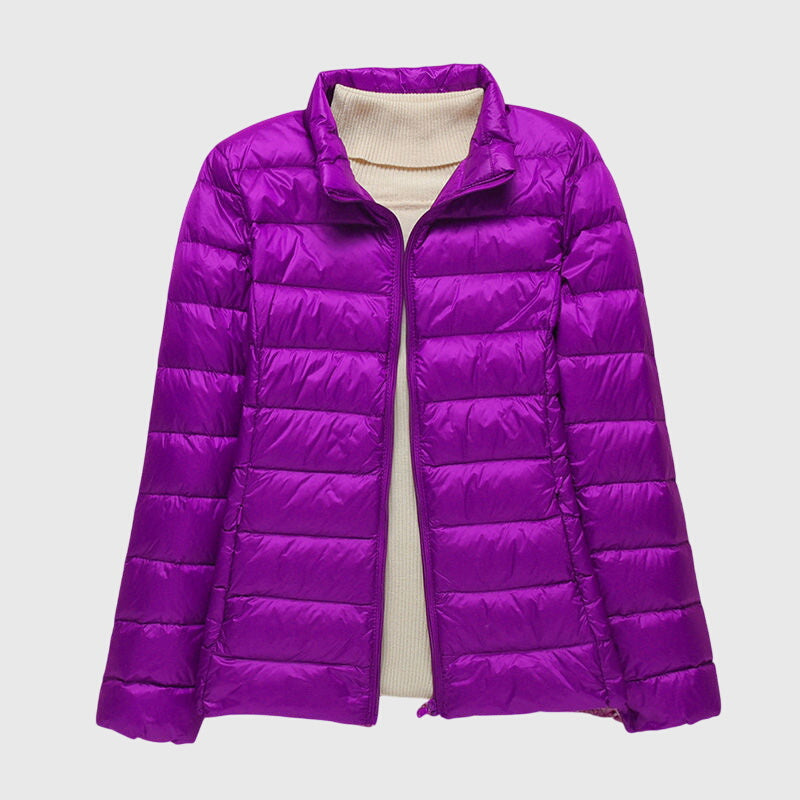 Women's Ultra-Light Quilted Jacket - Windproof Design | Winter - Purple 2