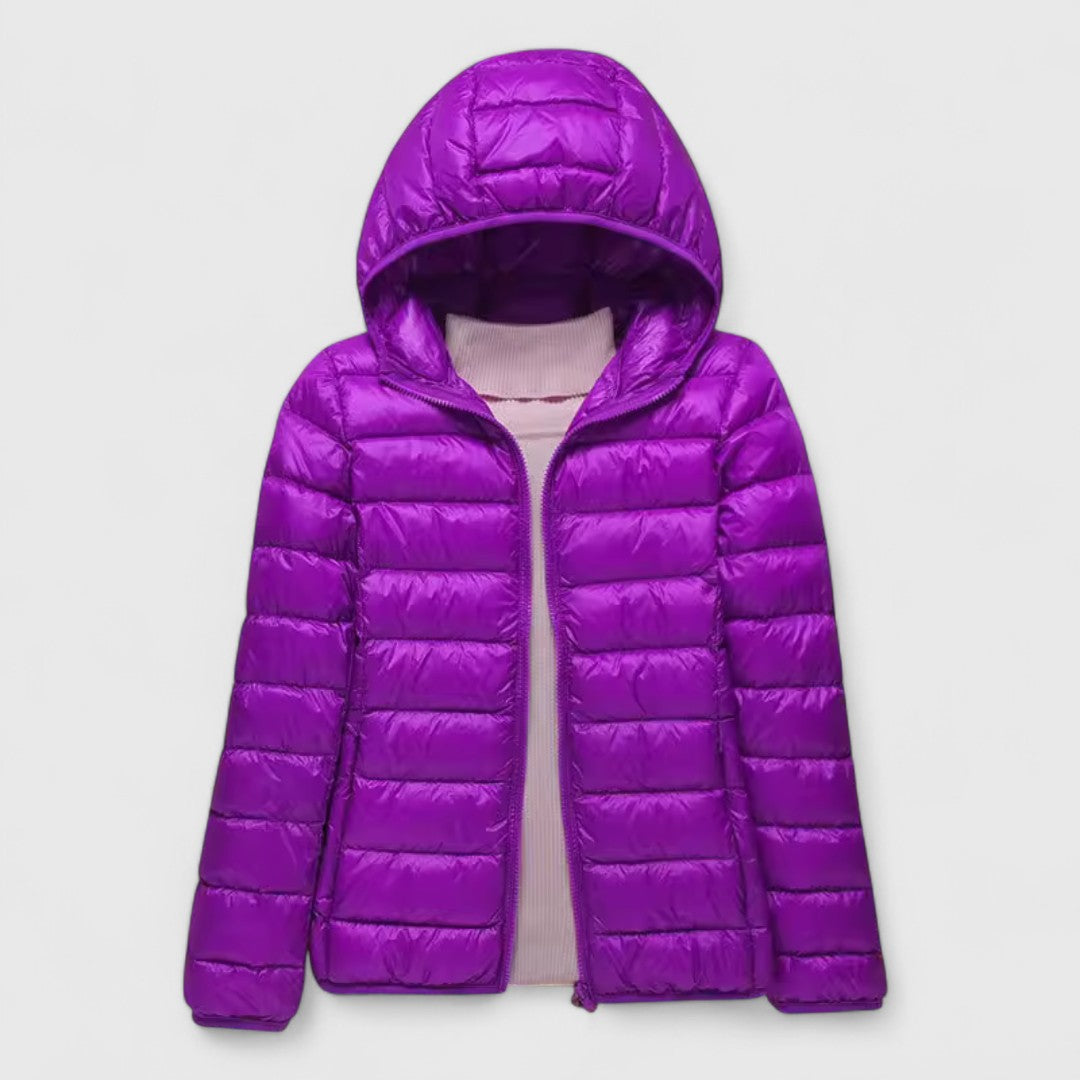 Women's Ultra-Light Quilted Jacket - Windproof Design | Winter - Purple