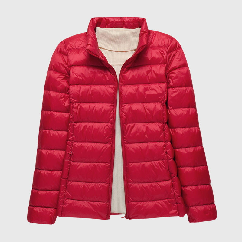 Women's Ultra-Light Quilted Jacket - Windproof Design | Winter - Red 2