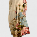 Women's V-Neck Dress - Flowing Comfort | Spring - Beige