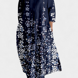 Women's V-Neck Dress - Flowing Comfort | Spring - Blue