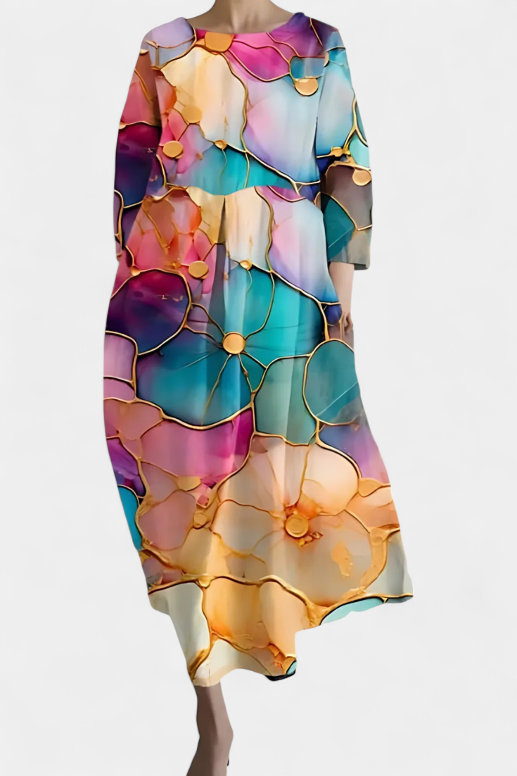 Women's V-Neck Dress - Flowing Comfort | Spring - Floral