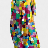 Women's V-Neck Dress - Flowing Comfort | Spring - Multicolor 3