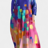 Women's V-Neck Dress - Flowing Comfort | Spring - Multicolor 4