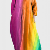 Women's V-Neck Dress - Flowing Comfort | Spring - Orange