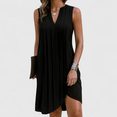 Women's V-Neck Flattering Dress - Elegant Everyday Style | Spring