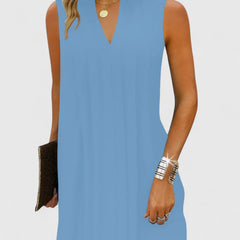 Women's V-Neck Flattering Dress - Elegant Everyday Style | Spring