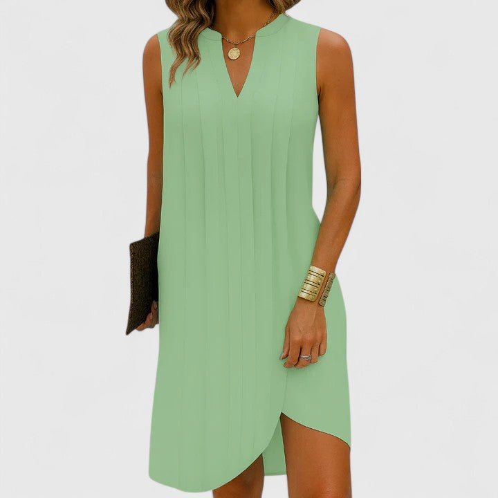 Women's V-Neck Flattering Dress - Elegant Everyday Style | Spring
