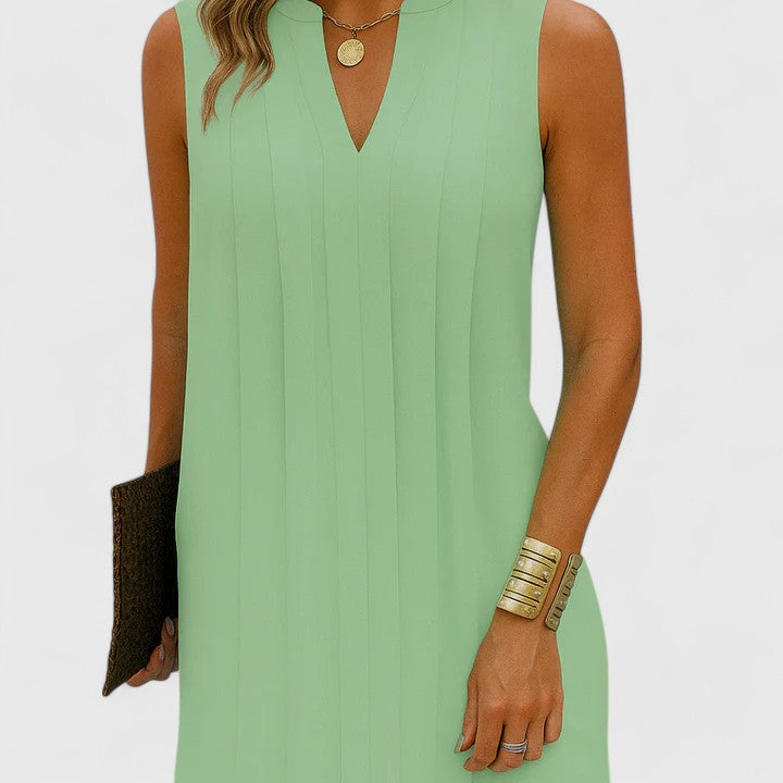 Women's V-Neck Flattering Dress - Elegant Everyday Style | Spring