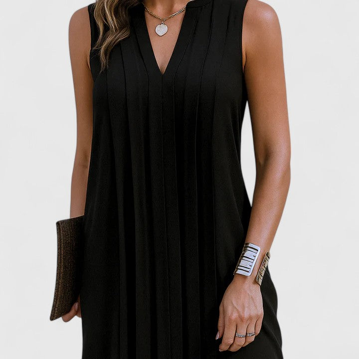 Women's V-Neck Flattering Dress - Elegant Everyday Style | Spring