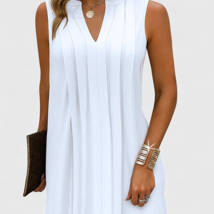 Women's V-Neck Flattering Dress - Elegant Everyday Style | Spring