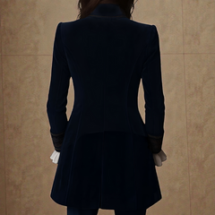 Women's Velvet Coat - Elegant Tailored Fit | Autumn