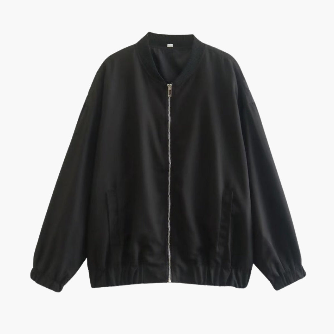 Women's Vibrant Bomber | Relaxed Fit | Spring - Black