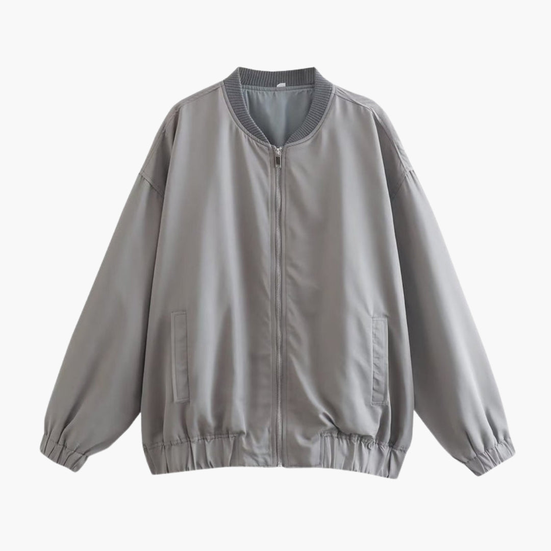 Women's Vibrant Bomber | Relaxed Fit | Spring - Gray