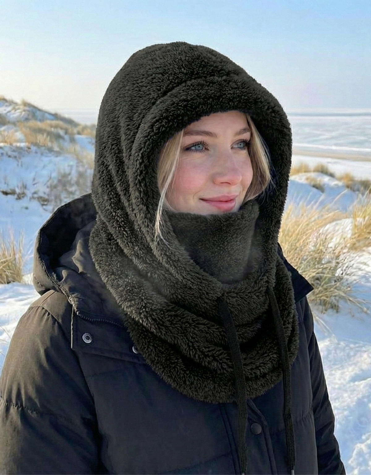 Women's Warm Winter Beanie Hat - Full Coverage - Black
