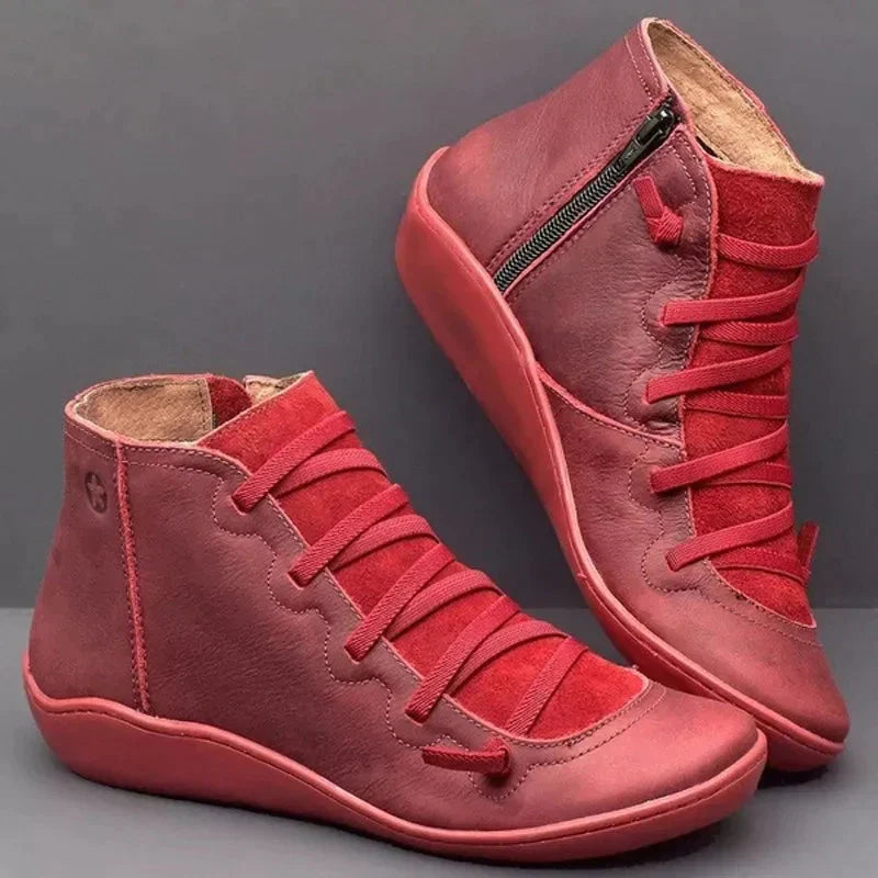 Women's Waterproof Boots - Supportive Comfort for All Weather | Autumn - Red