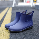 Women's Waterproof Chelsea Platform Rain Boots - Ankle | Autumn - Blue