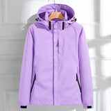 Women's Waterproof Hooded Rain Jacket - Adjustable Fit | Spring - Lilac