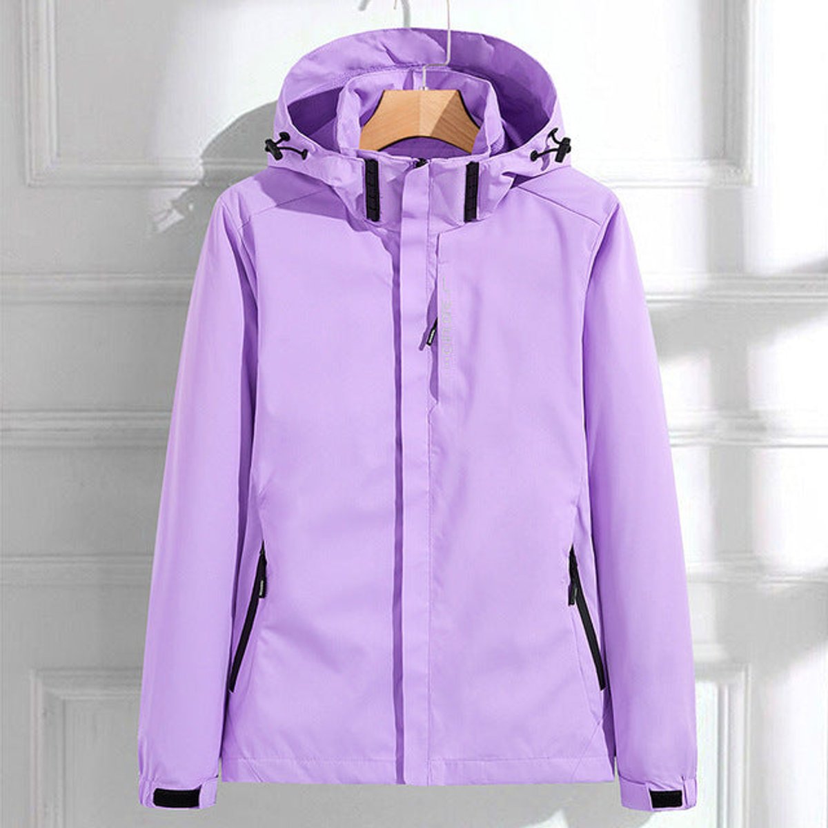 Women's Waterproof Hooded Rain Jacket - Adjustable Fit | Spring - Lilac