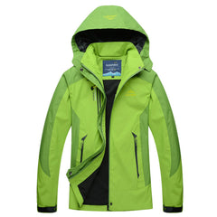 Women's Waterproof Hooded Shell Jacket - Colorblock | Autumn - Green