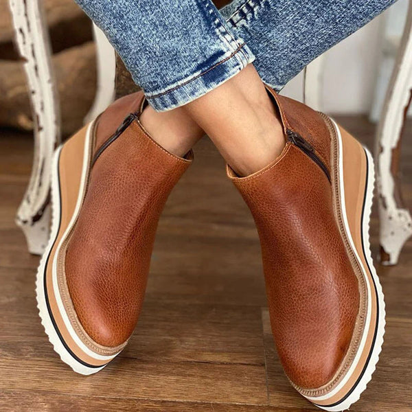 Women's Waterproof Orthopedic Boots - Elegant Everyday Style | Autumn - Brown