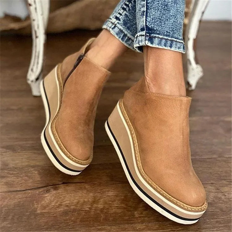 Women's Waterproof Orthopedic Boots - Elegant Everyday Style | Autumn - Khaki