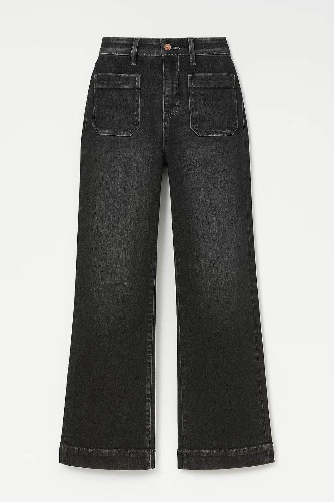 Women's Wide Leg Jeans | High Waist | Autumn - Black