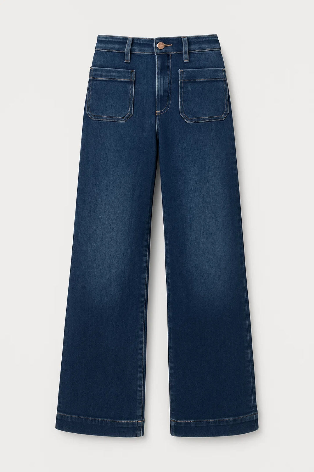 Women's Wide Leg Jeans | High Waist | Autumn - Medium Blue