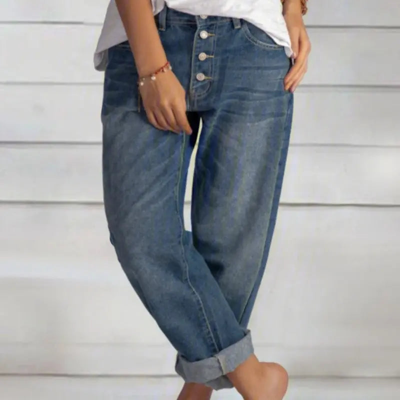 Women's Wide-Leg Jeans | High-Waist | Vintage | Autumn - Blue