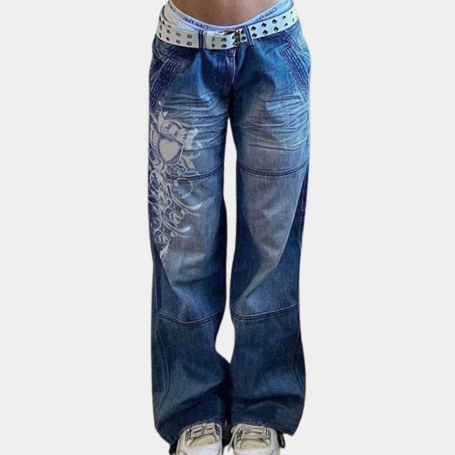 Women's Wide Leg Jeans | Printed | Fall